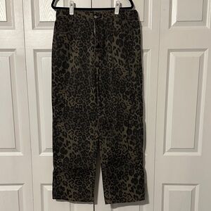 Leopard Print Woman’s Wide leg Jeans